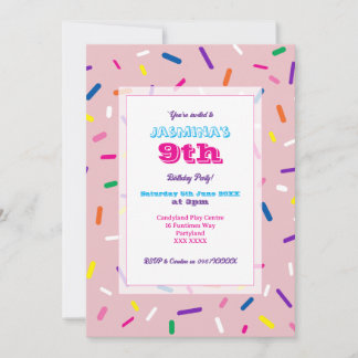 Pastel Pink Sprinkles Invitation