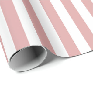 Pastel Pink Striped Wrapping Paper
