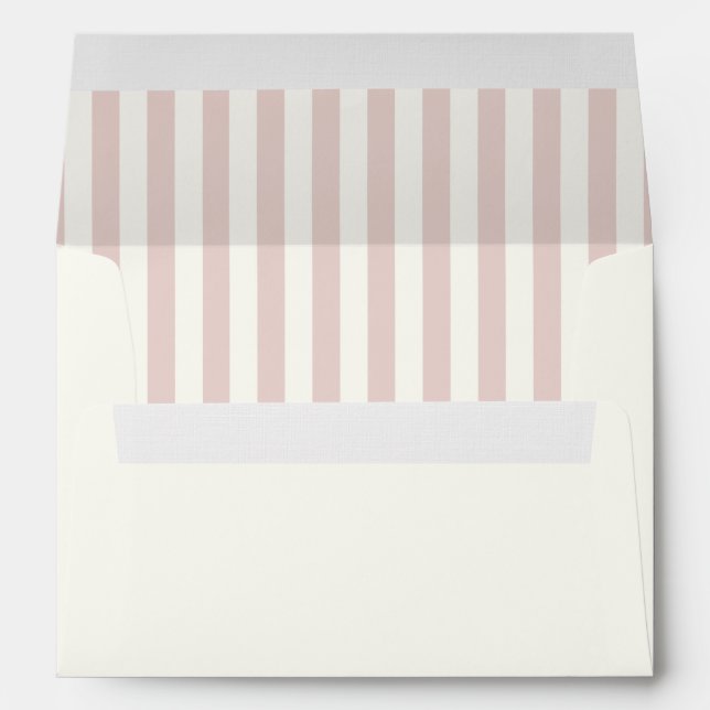 Pastel Pink Stripes Elegant Envelope (Back (Bottom))