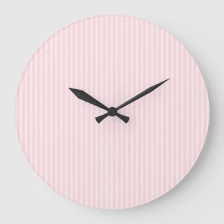 Pastel Pink Stripes. Large Clock