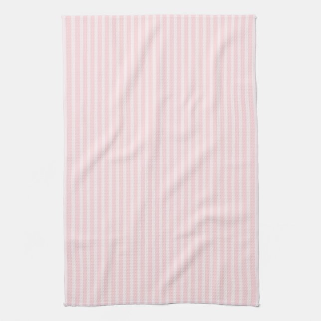Pastel Pink Stripes. Tea Towel (Vertical)