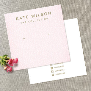 Pastel Pink Stud Earring Display Card