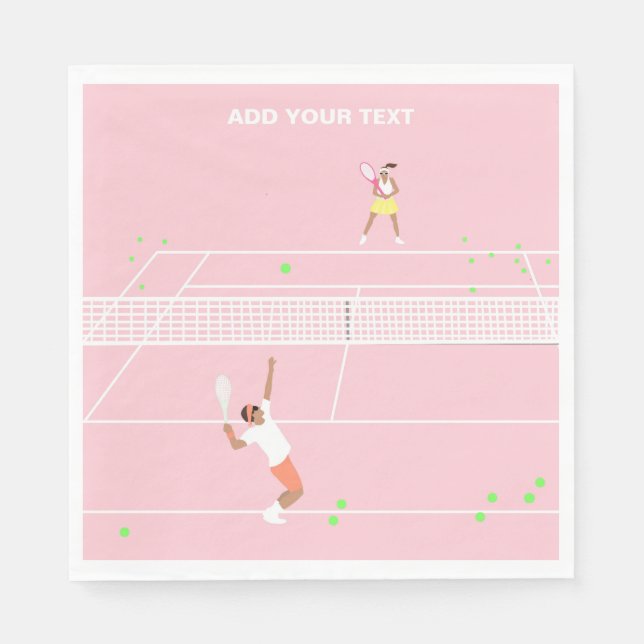 Pastel Pink Tennis Match Napkin (Front)
