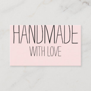 Pastel pink thank you handmade modern simple business card