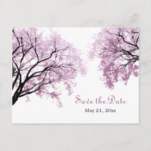 Pastel Pink Trees - Save the Date Postcard