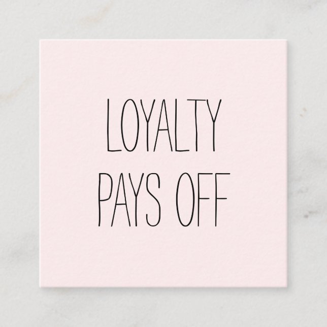 Pastel pink trendy simple modern minimalist loyalty card (Front)