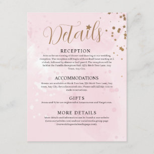Pastel Pink Watercolor Wedding Enclosure Card