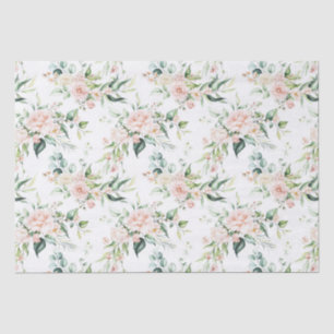 Pastel pink watercolors roses pattern tissue paper