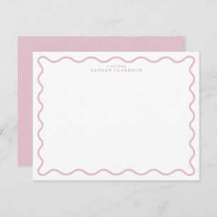 pastel pink wavy border note card