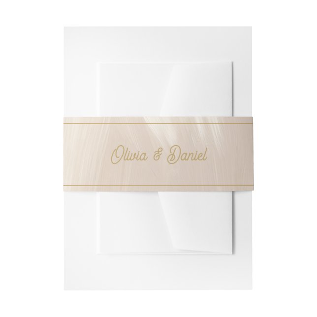 Pastel Pink Wedding Invitation Belly Band (Front Example)