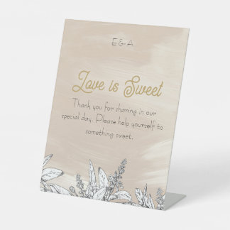 Pastel Pink Wedding Pedestal Sign