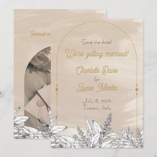 Pastel Pink Wedding Save the Date Card