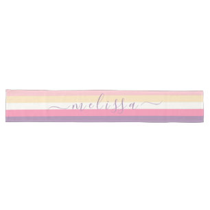 Pastel Pink White Yellow Purple Colour Block  Long Table Runner