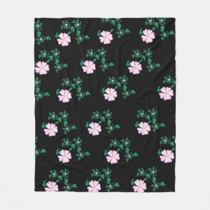 Pastel pink Wild Rose  Fleece Blanket