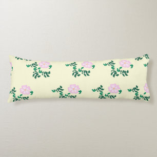 Pastel pink Wild Rose Flower  Body Cushion