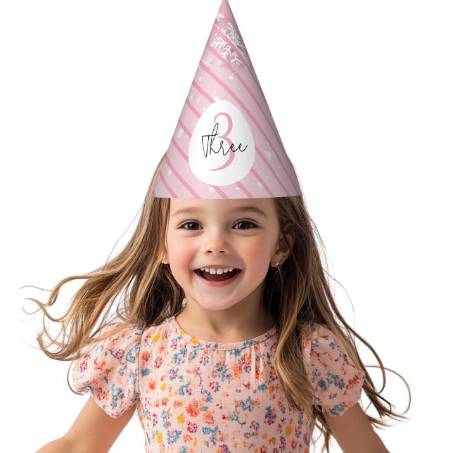 Pastel Pink Winter Wonderland Snowflake  Party Hat (Creator Uploaded)