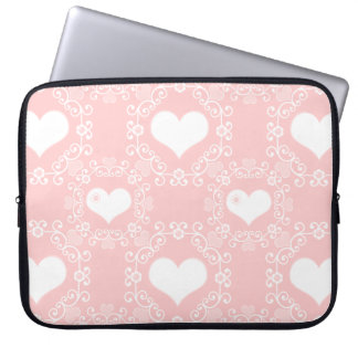 Pastel Pink with White Hearts Electronics Sleeves