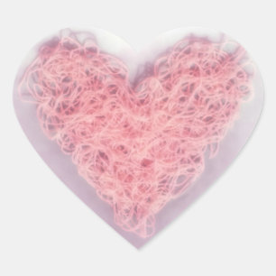 Pastel Pink Wool Yarn Valentine’s Day Craft Love Heart Sticker