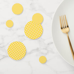 Pastel Pink Yellow Chequered Chequerboard Vintage Confetti