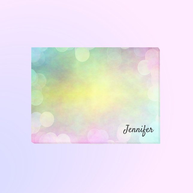 Pastel Pink Yellow DIY Name Personalised Post-it Notes (Creator Uploaded)
