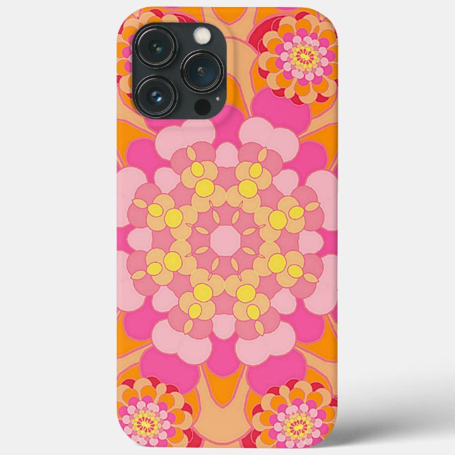 Pastel Pink Yellow Orange Nouveau Deco Pattern Case-Mate iPhone Case (Back)