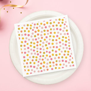 Pastel Pink Yellow Polka Dots Party Napkin