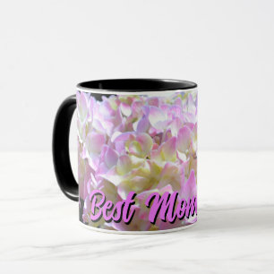 pastel pink yellow purple hydrangeas flowers mum mug