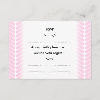 Pastel Pink Zigzag Pattern inspired by Knitting. RSVP Card