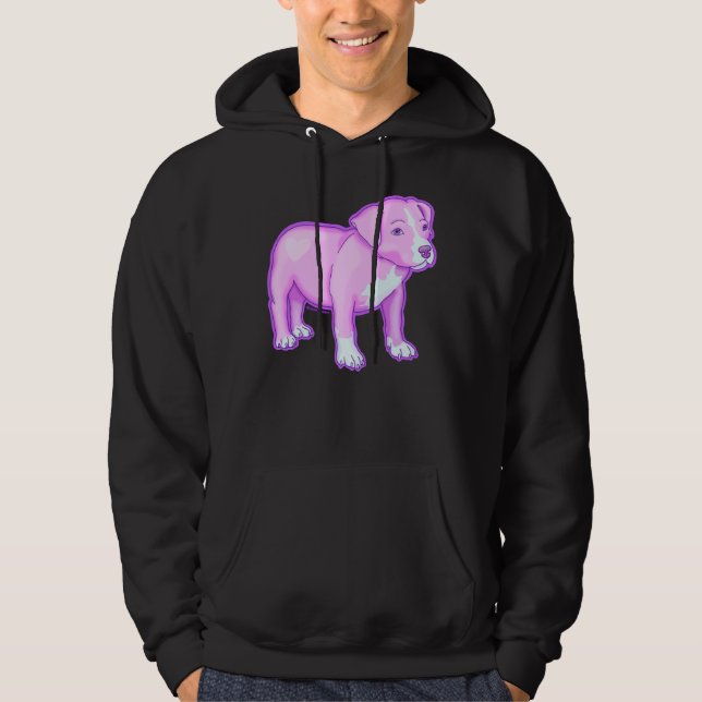 Pastel Pitbull Purple Hoodie (Front)
