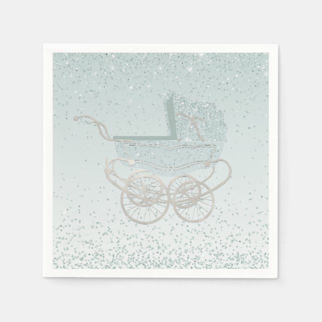 Pastel Plaid Baby Shower Paper Napkins (Front)