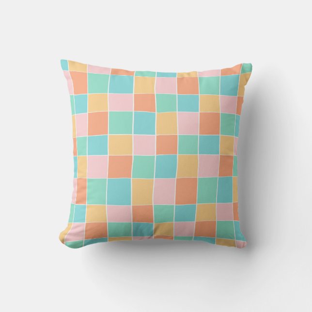 Pastel Plaid Cushion (Front)
