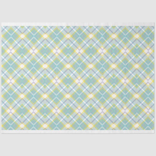 Pastel Plaid Decoupage Tissue Tissue Paper (Front)