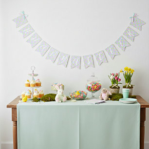 Pastel plaid Easter Bunting