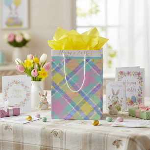 Pastel plaid Easter Medium Gift Bag
