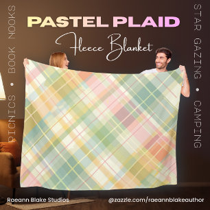 Pastel Plaid Fleece Blanket