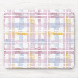Pastel plaid mouse mat