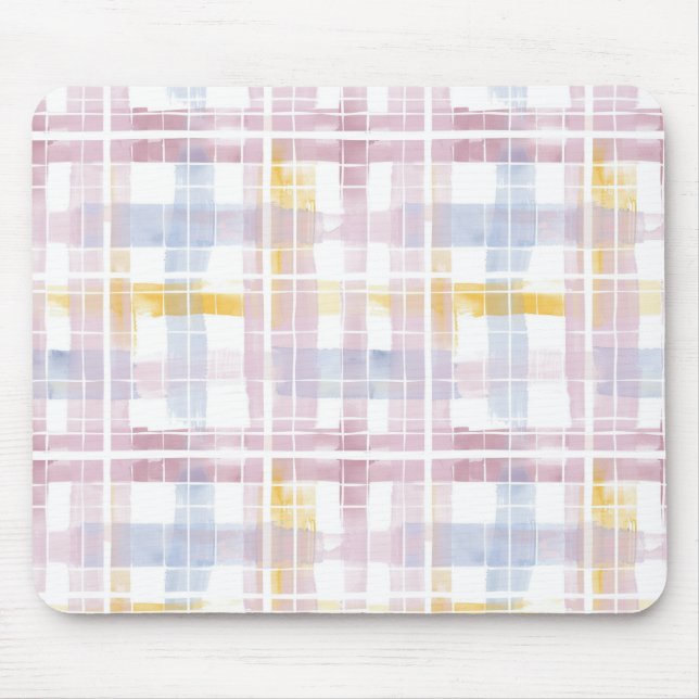 Pastel plaid mouse mat (Front)