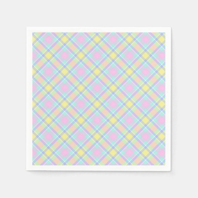 Pastel plaid  napkin (Front)
