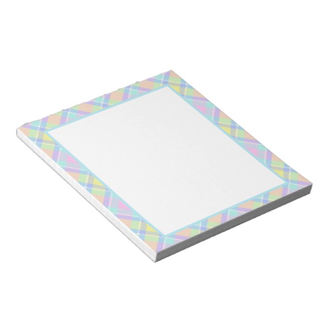 Pastel plaid notepad (Angled)