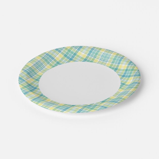 Pastel Plaid Paper Plate (Angled)