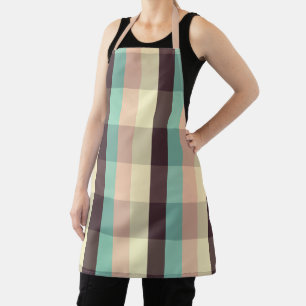 Pastel plaid pattern in horizontal stripes apron