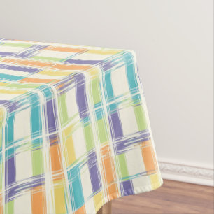 Pastel plaid pattern tablecloth