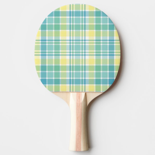 Pastel Plaid Ping Pong Paddle (Front)