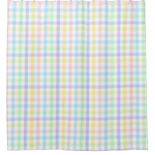 Pastel Plaid Shower Curtain