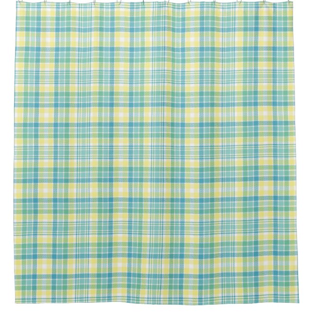 Pastel Plaid Shower Curtain (Front)