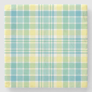 Pastel Plaid Stone Coaster