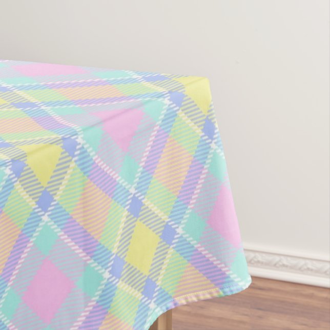 Pastel plaid tablecloth (In Situ)