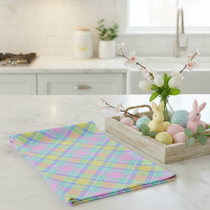 Pastel plaid  tea towel