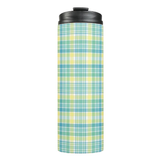 Pastel Plaid Thermal Tumbler (Front)