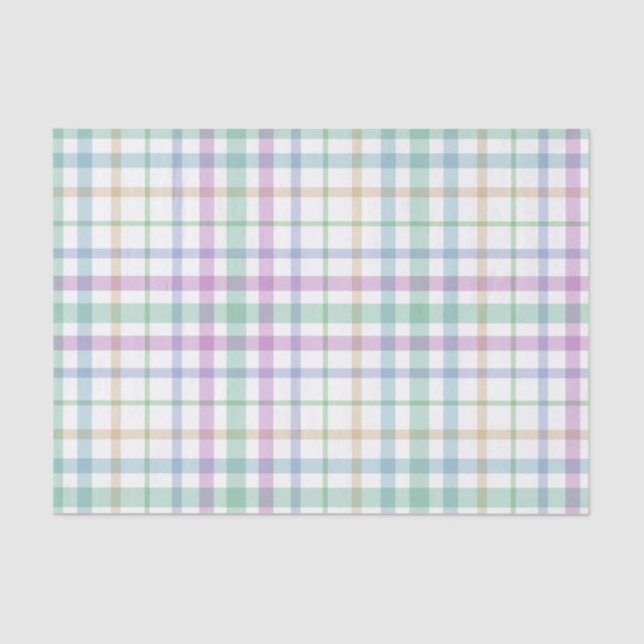 Pastel Plaid  Tissue Paper (Front)